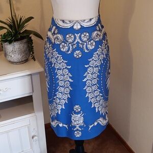 Baraschi For Anthropoligie GILDED Estate Pencil Skirt.